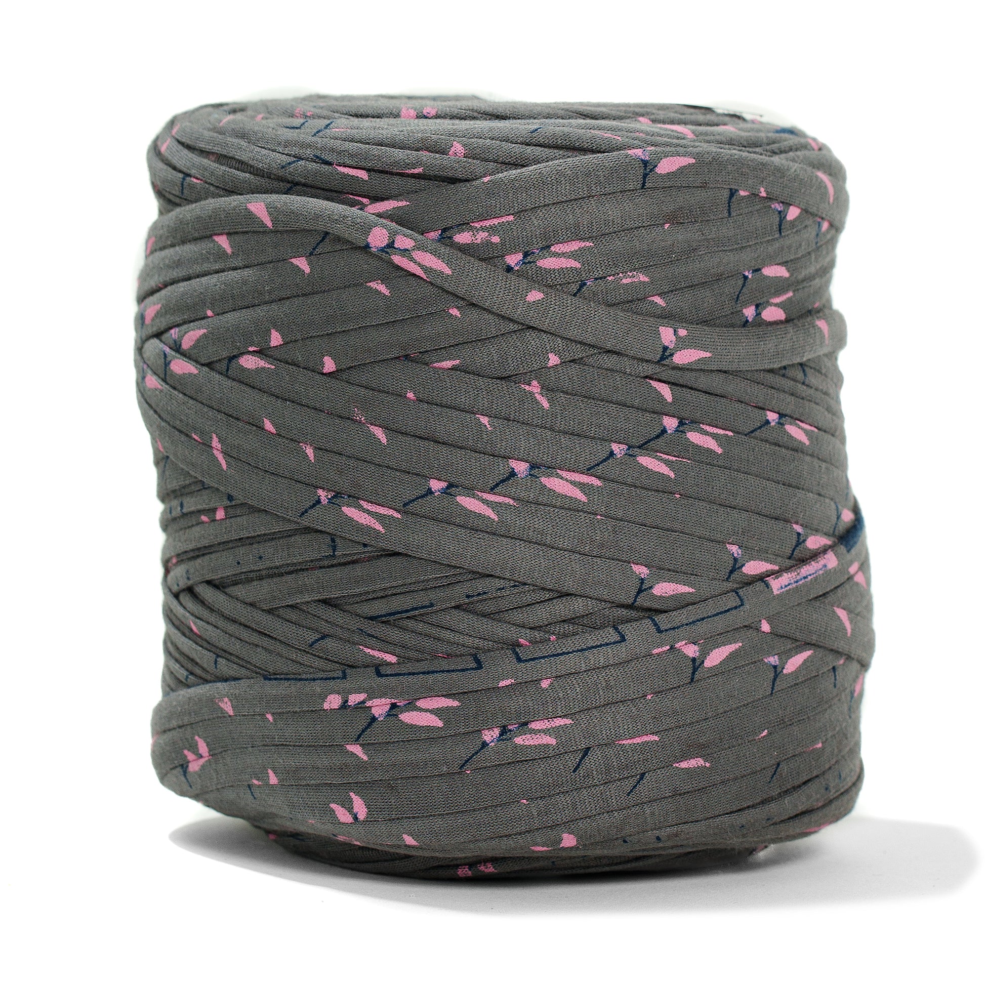 Printed Recycled T-Shirt Fabric Yarn - Graffiti Gray - Prismatic Fiber Arts
