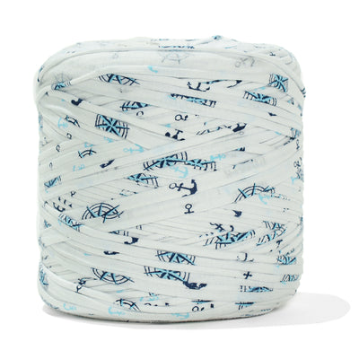 Printed Recycled T-Shirt Fabric Yarn - Nautical - Prismatic Fiber Arts