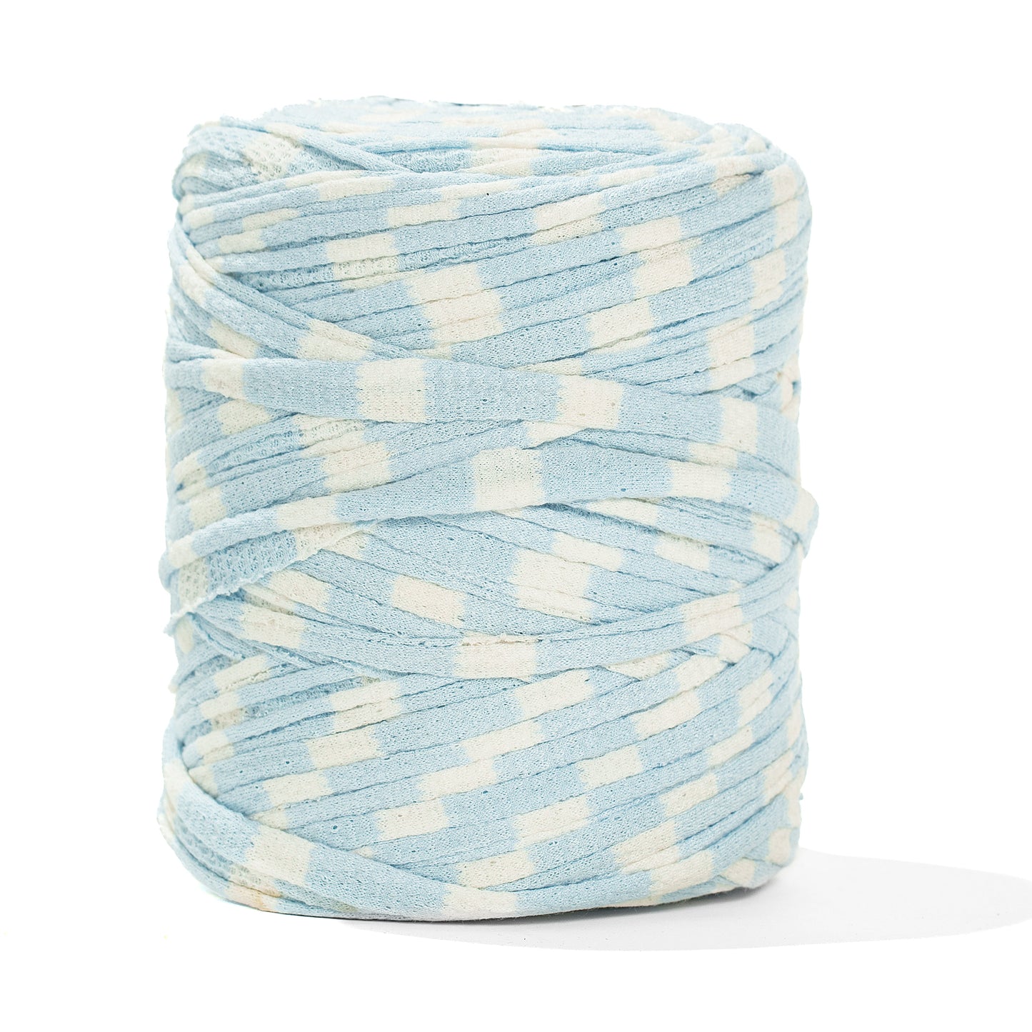 Printed Recycled T-Shirt Fabric Yarn - Sky Blue - Prismatic Fiber Arts