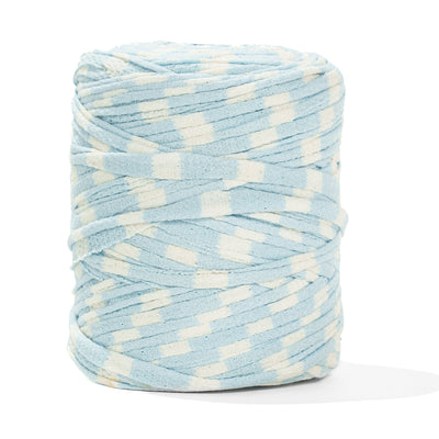 Printed Recycled T-Shirt Fabric Yarn - Sky Blue - Prismatic Fiber Arts