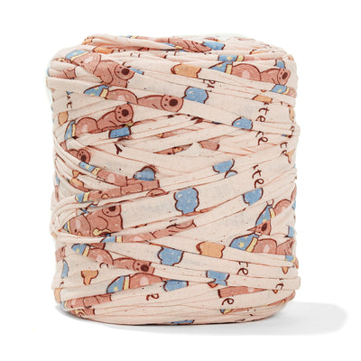 Printed Recycled T-Shirt Fabric Yarn - Teddy Bear - Prismatic Fiber Arts
