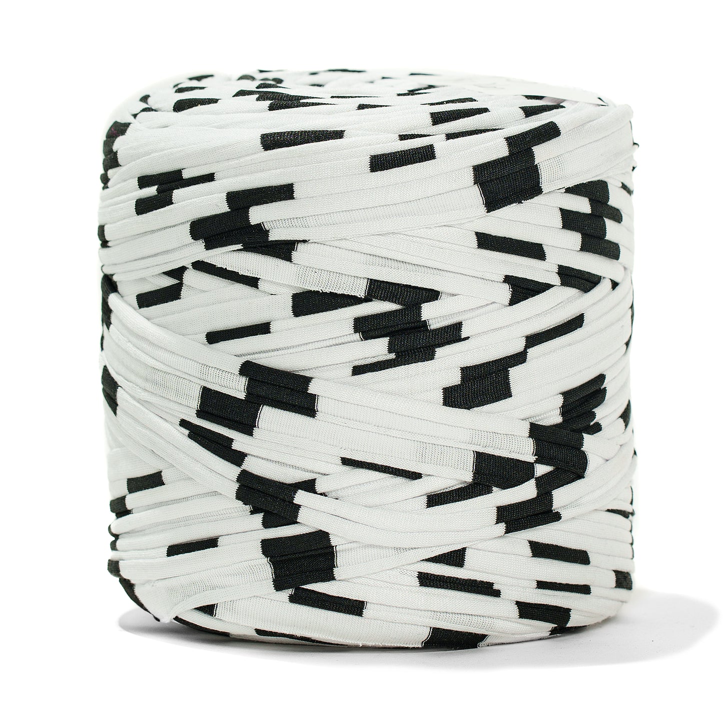 Printed Recycled T-Shirt Fabric Yarn - Yin Yan - Prismatic Fiber Arts