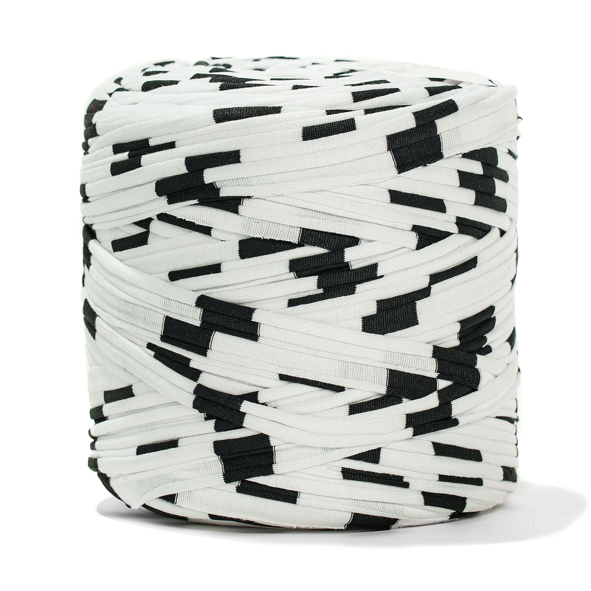 Printed Recycled T-Shirt Fabric Yarn - Yin Yan - Prismatic Fiber Arts