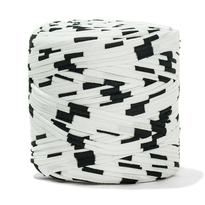 Printed Recycled T-Shirt Fabric Yarn - Yin Yan - Prismatic Fiber Arts