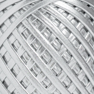 Fabric Yarn Metallic T-Shirt Yarn Silver Color - Prismatic Fiber Arts