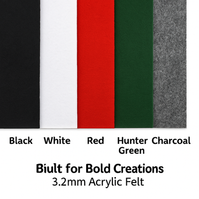 3.2mm Thick Acrylic Felt Sheets – 9x12" – Single Colors or Multi-Color Packs - Prismatic Fiber Arts