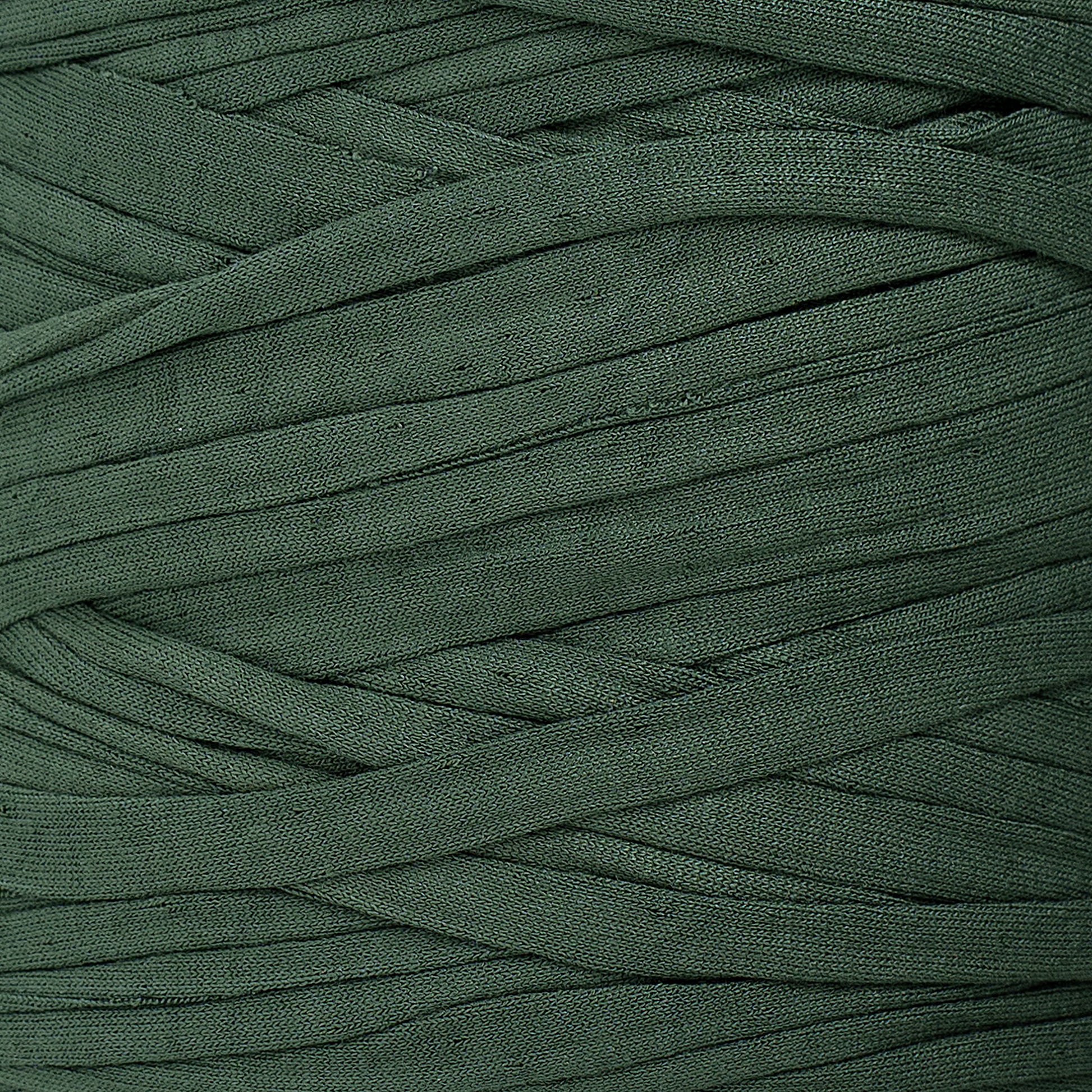 Recycled T-Shirt Fabric Yarn - Forest Green Color - Prismatic Fiber Arts