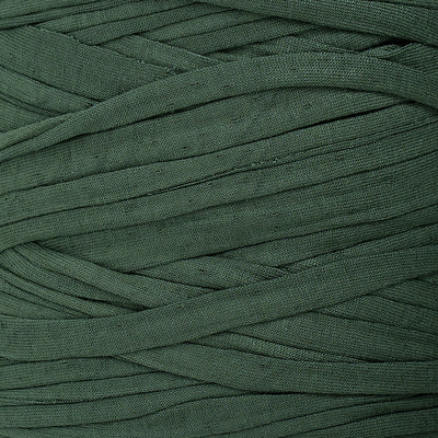 Recycled T-Shirt Fabric Yarn - Forest Green Color - Prismatic Fiber Arts