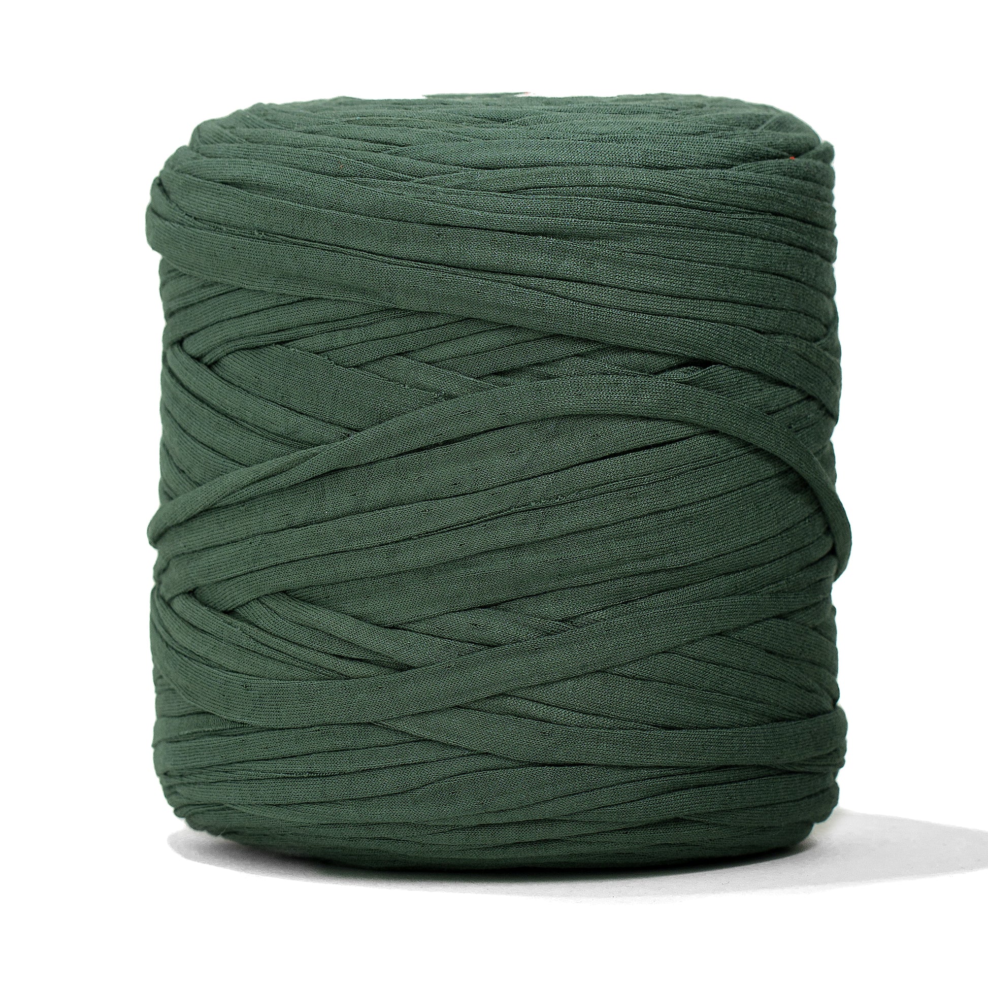 Recycled T-Shirt Fabric Yarn - Forest Green Color - Prismatic Fiber Arts