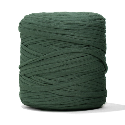 Recycled T-Shirt Fabric Yarn - Forest Green Color - Prismatic Fiber Arts