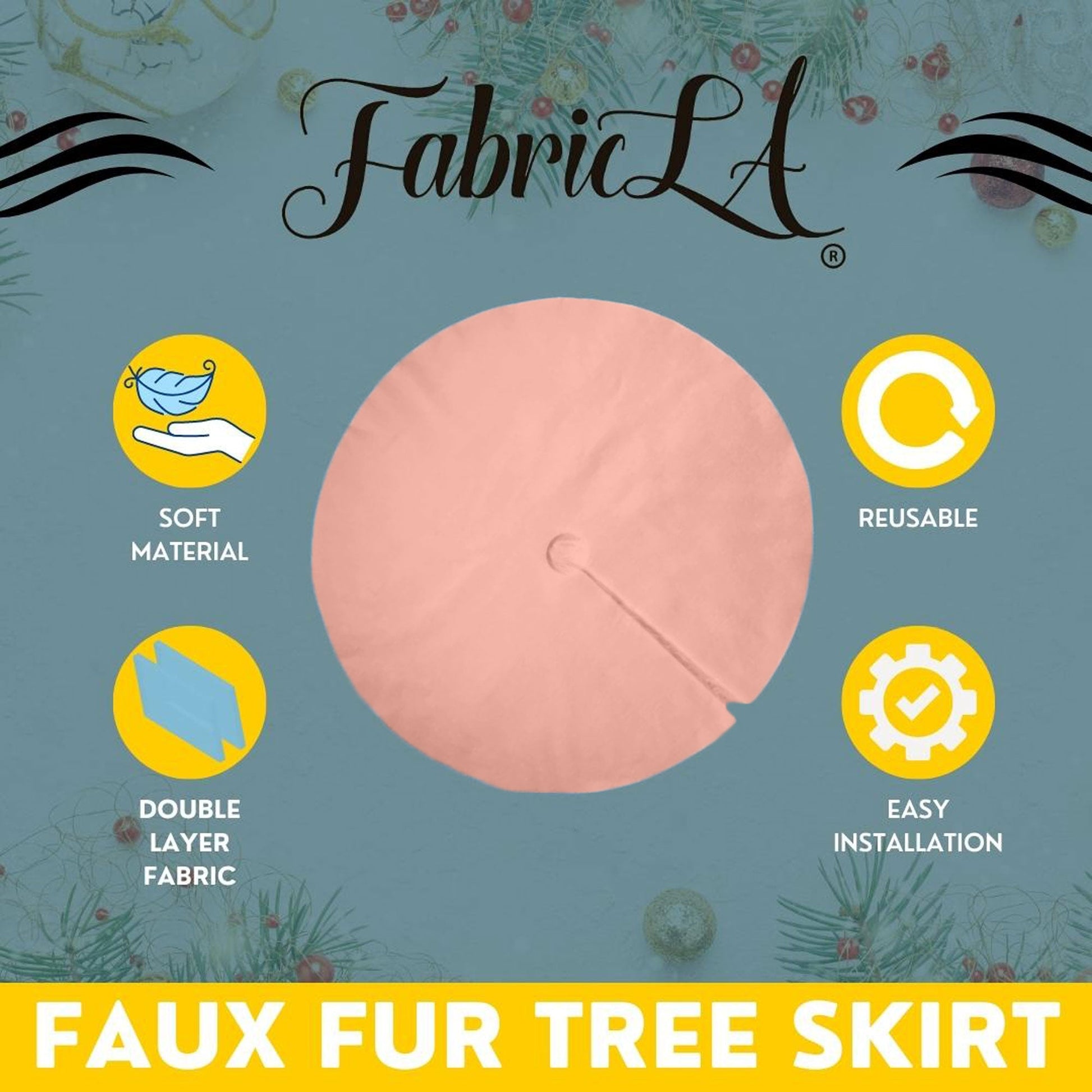 Premium Faux Fur Christmas Tree Skirt - 60 Inch | Luxurious Holiday Decorations - Prismatic Fiber Arts