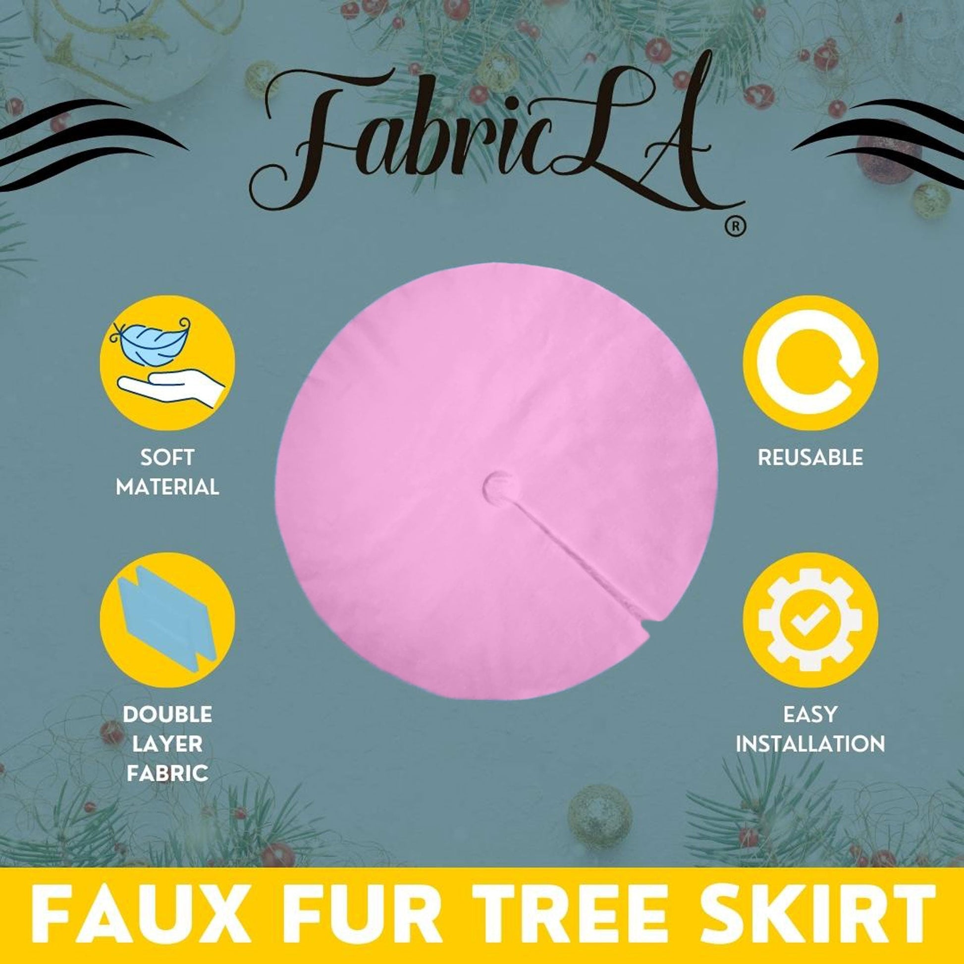 Premium Faux Fur Christmas Tree Skirt - 40 Inch | Luxurious Holiday Decorations - Prismatic Fiber Arts