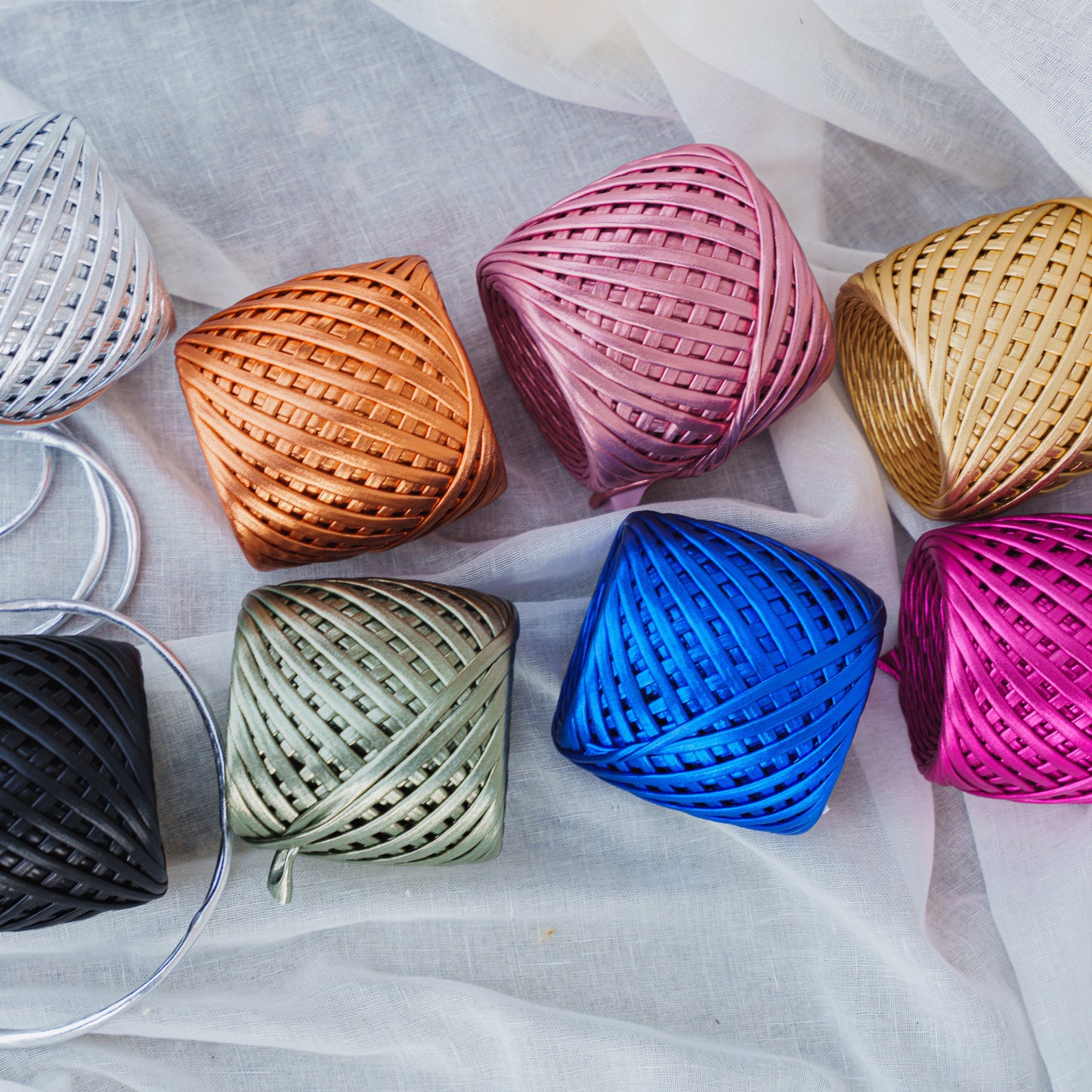 Fabric Yarn Metallic T-Shirt Yarn Bronze Color - Prismatic Fiber Arts