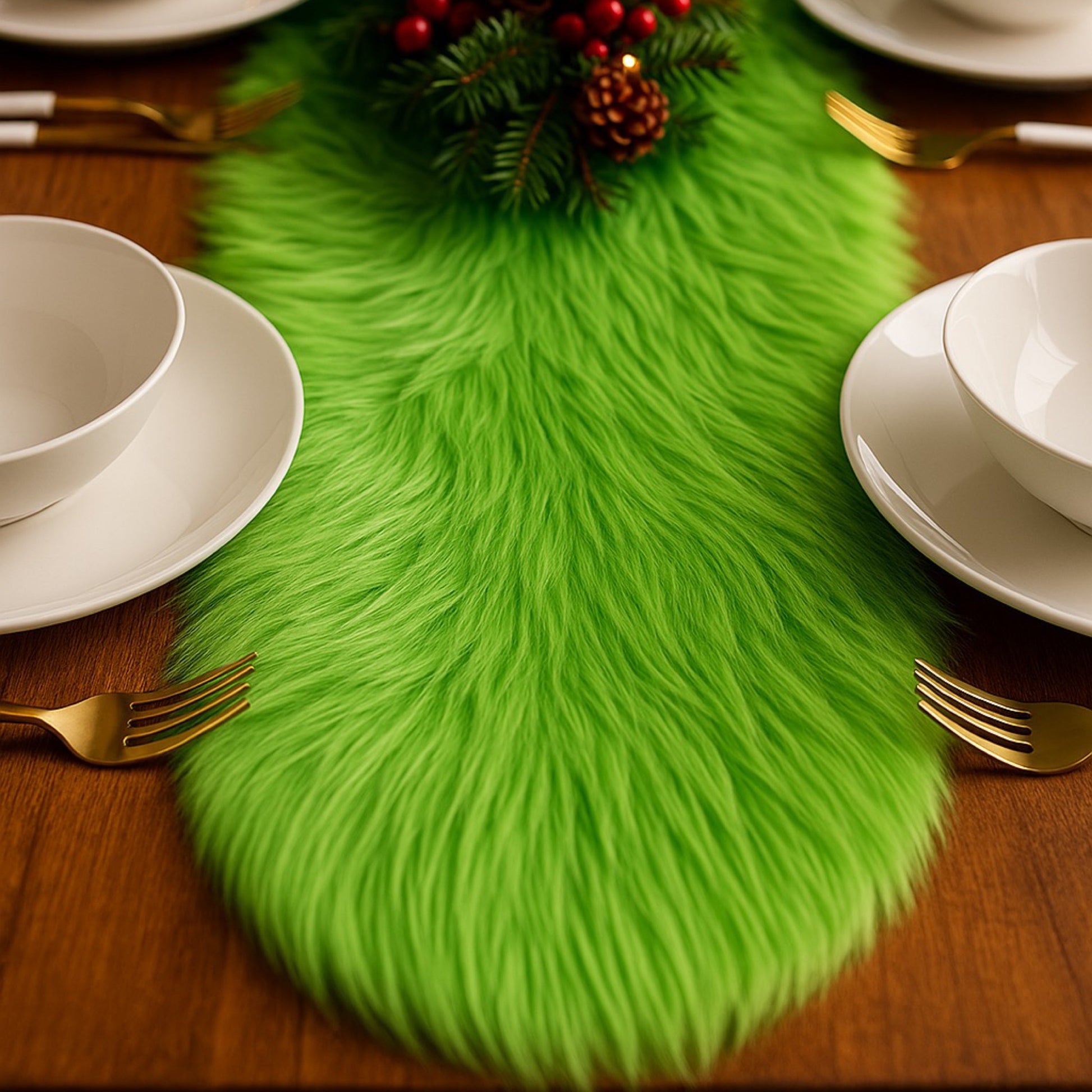 Faux Fur Table Runners – Elegant Decor for Every Occasion - Burgundy - Prismatic Fiber Arts