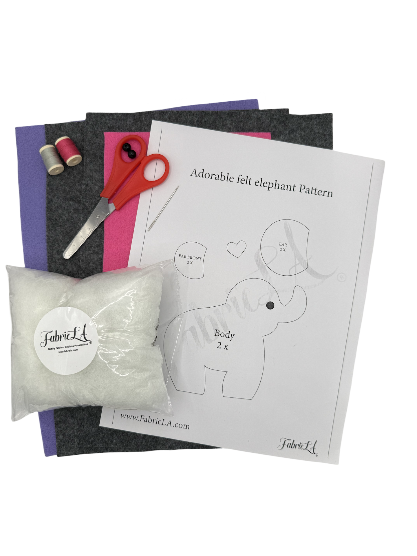 DIY Felt Elephant Craft Kit – Easy Sewing Project for Kids | FabricLA - Prismatic Fiber Arts