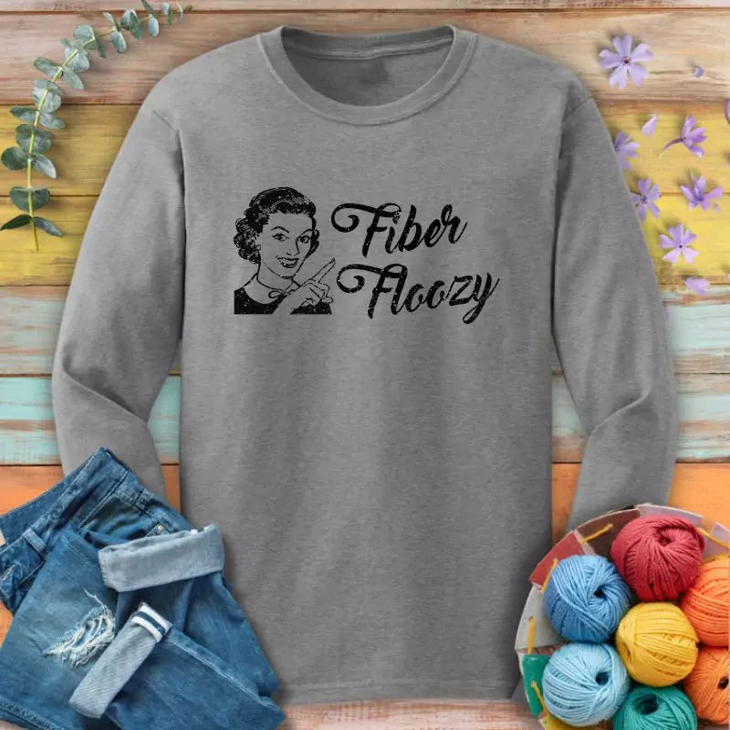 Fiber Floozy Long Sleeve T-shirt - Prismatic Fiber Arts