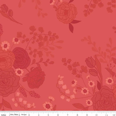 First Blooms Tonal Floral Berry Cotton Wideback Fabric per yard - Prismatic Fiber Arts