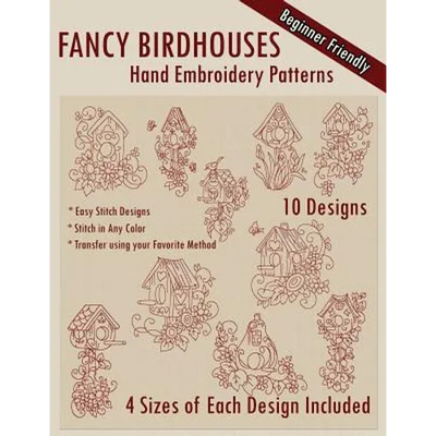 Fancy Birdhouses Hand Embroidery Patterns