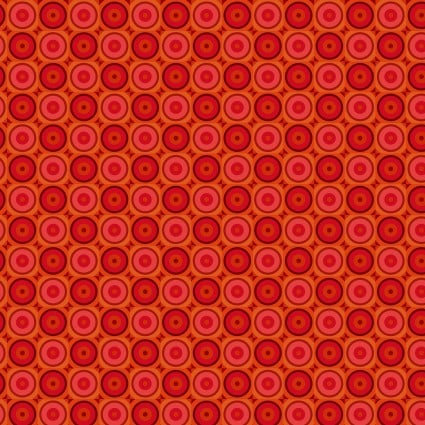Flock Together Circle Square Red Cotton 44"/45" Fabric Per Yard - Prismatic Fiber Arts