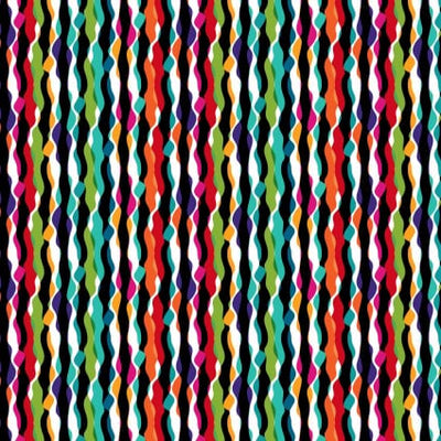 Flock Together Wavy Stripe Multi Cotton 44"/45" Fabric Per Yard - Prismatic Fiber Arts