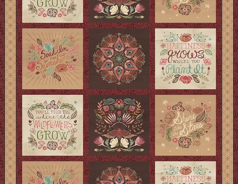 Floralscape - Craft Panel Multi Cotton 44"/45" Fabric Per Yard - Prismatic Fiber Arts