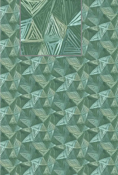 Floralscape - Geometric Teal Cotton 44"/45" Fabric Per Yard - Prismatic Fiber Arts