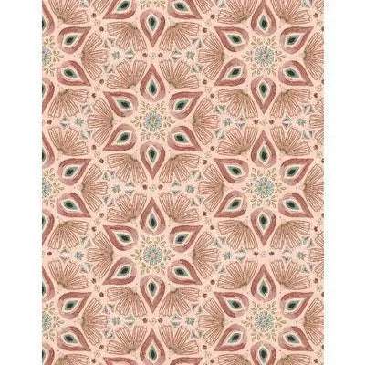 Floralscape - Medallions Pink Cotton 44"/45" Fabric Per Yard - Prismatic Fiber Arts