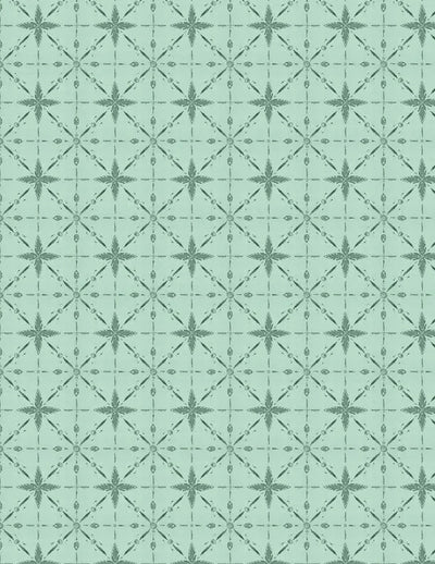 Floralscape - Star Grid Teal Cotton 44"/45" Fabric Per Yard - Prismatic Fiber Arts
