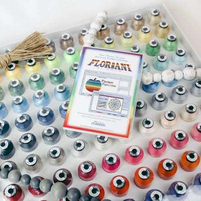 Floriani Thread 120 Spool Set - Spectrum Combo  -Includes F120TS &  Rainbow Software Preactivated - Prismatic Fiber Arts