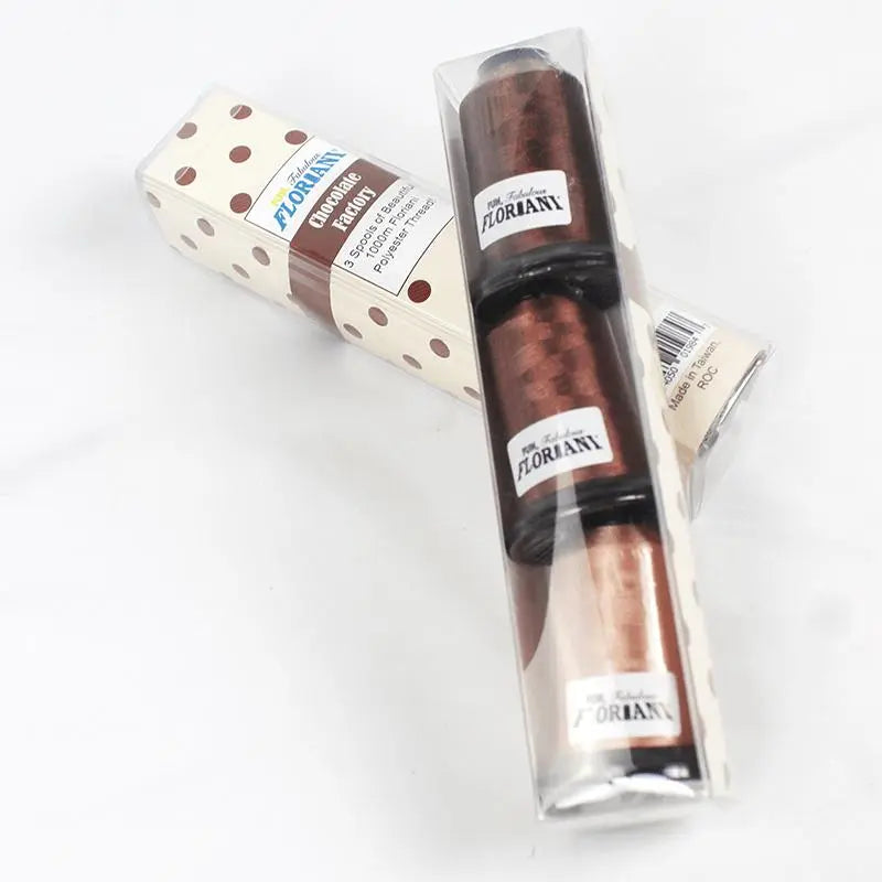 Floriani Thread  3 SPOOL SET-CHOCOLATE FACTORY BROWN - Prismatic Fiber Arts