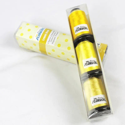 Floriani Thread  3 SPOOL SET - LEMON DROP YELLOW - Prismatic Fiber Arts