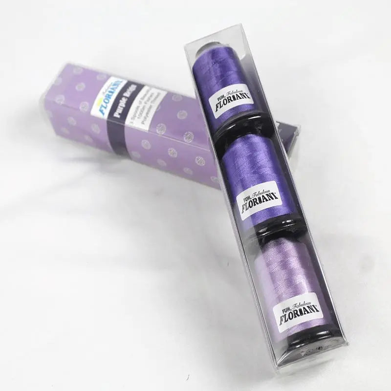 Floriani Thread  3 SPOOL SET - PURPLE REIGN PURPLE - Prismatic Fiber Arts