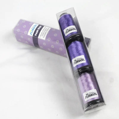 Floriani Thread  3 SPOOL SET - PURPLE REIGN PURPLE - Prismatic Fiber Arts