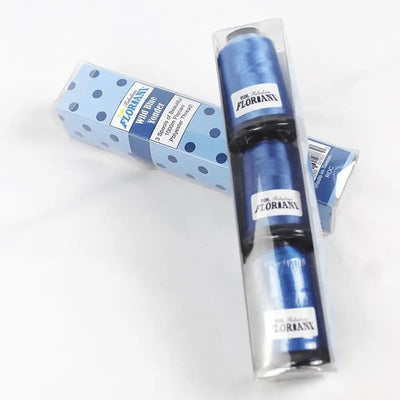 Floriani Thread  3 SPOOL SET- WILD BLUE YONDER BLUE - Prismatic Fiber Arts