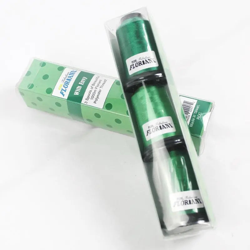 Floriani Thread  3 SPOOL SET - WITH ENVY GREEN - Prismatic Fiber Arts