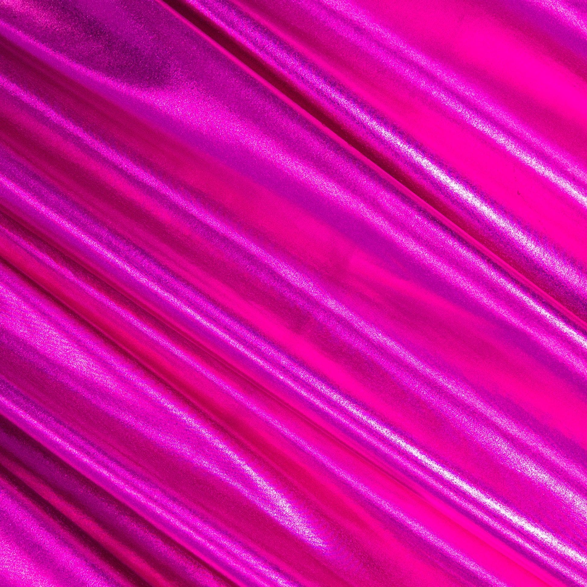 Metallic Lame Foil Spandex Knit Fabric | Fuchsia - Prismatic Fiber Arts