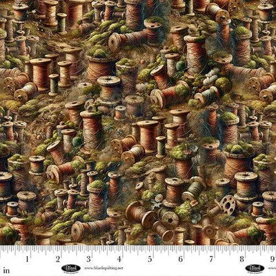 Forget Me Not Moss Cotton 44"/45" Fabric Per Yard - Prismatic Fiber Arts