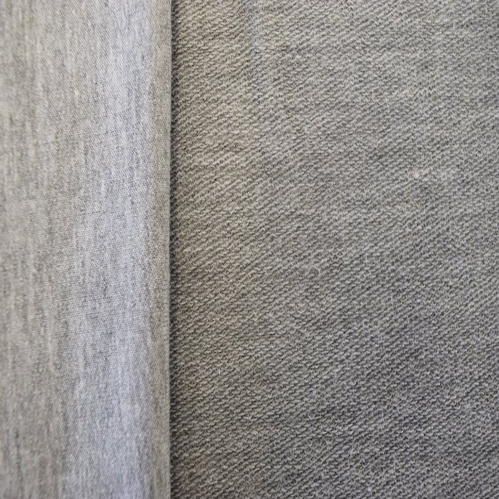 Cotton Spandex Stretch French Terry Fabric | Heather Grey - Prismatic Fiber Arts
