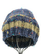 Navy Blue Tweed Beanie - Front View