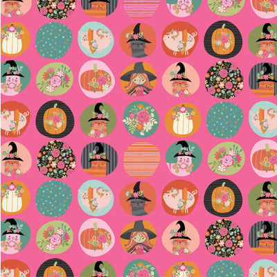 Fun Dots Poppie Cotton Pink 44"/45" Fabric Per Yard - Prismatic Fiber Arts