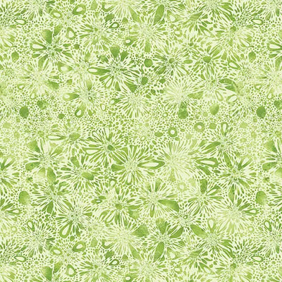 Go with the Flow Burst Medium Lime Cotton 44"/45" Fabric Per Yard - Prismatic Fiber Arts