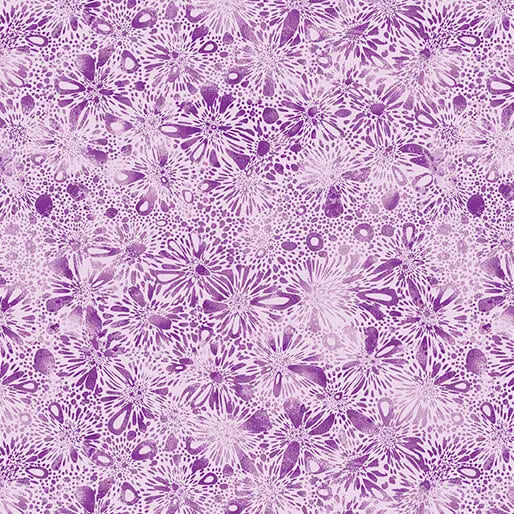 Go with the Flow Burst Medium Purple Cotton 44"/45" Fabric Per Yard - Prismatic Fiber Arts