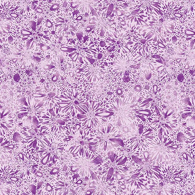 Go with the Flow Burst Medium Purple Cotton 44"/45" Fabric Per Yard - Prismatic Fiber Arts