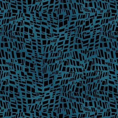 Go with the Flow Mosaic Shards Dark Teal Cotton 44"/45" Fabric Per Yard - Prismatic Fiber Arts