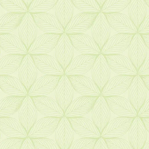 Go with the Flow Star Leaves Light Lime Cotton 44"/45" Fabric Per Yard - Prismatic Fiber Arts