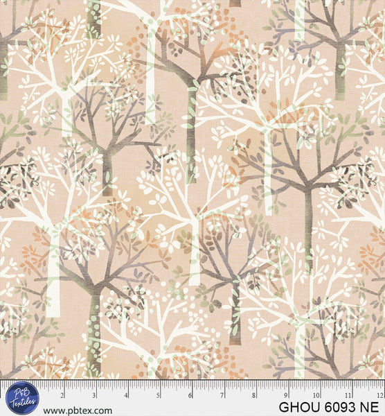 Golden Hour Natural Allover Trees Cotton 44”/45” Fabric Per Yard - Prismatic Fiber Arts
