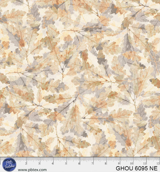 Golden Hour Natural Scattered Leaves Cotton 44”/45” Fabric Per Yard - Prismatic Fiber Arts