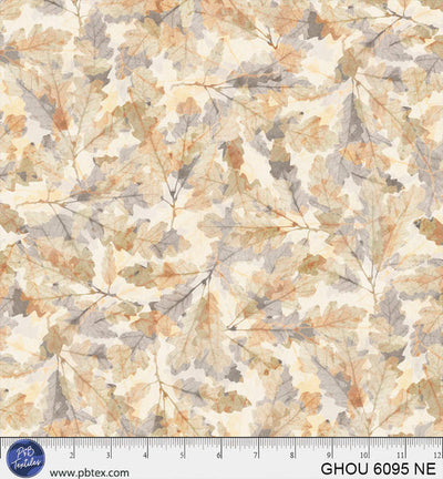 Golden Hour Natural Scattered Leaves Cotton 44”/45” Fabric Per Yard - Prismatic Fiber Arts