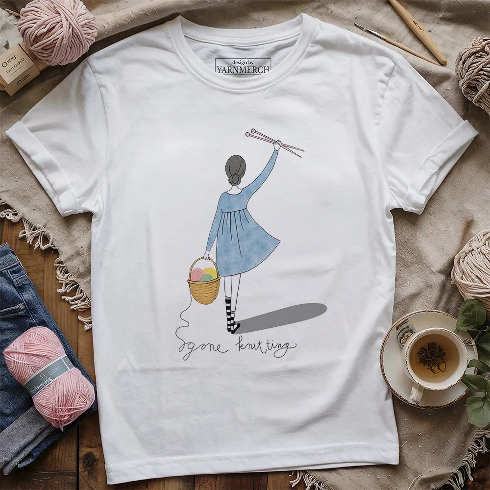 Gone Knitting T-shirt - Prismatic Fiber Arts