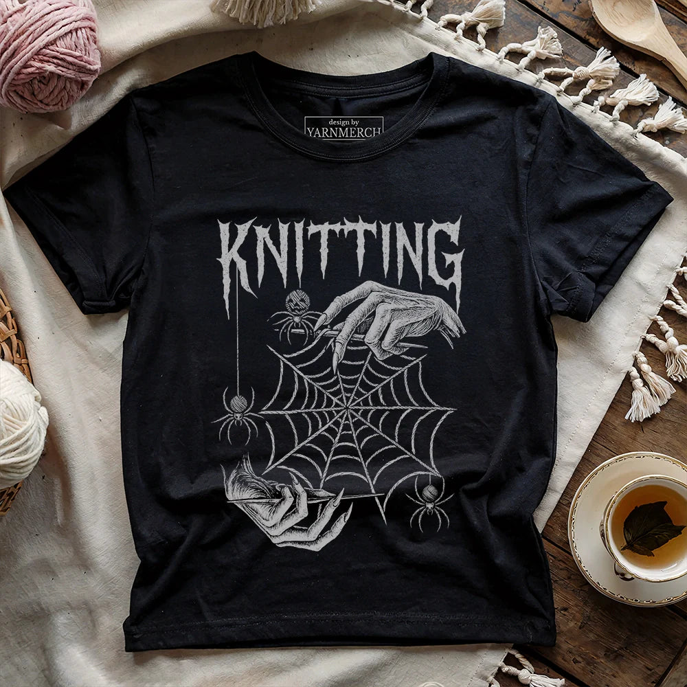 Gothic Knitter T-shirt - Prismatic Fiber Arts